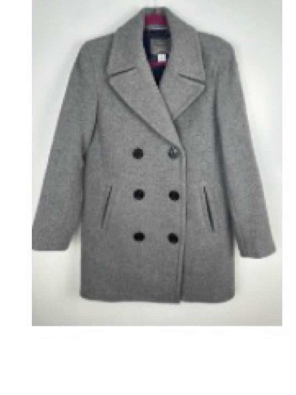J Crew  Women's Double-Breasted Wool Blend Coat - Gray- like new! Beautiful coat